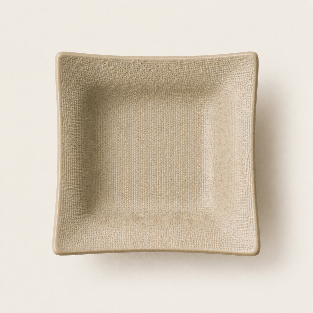OrienX Plat carré — Sable tissé — vue du dessus