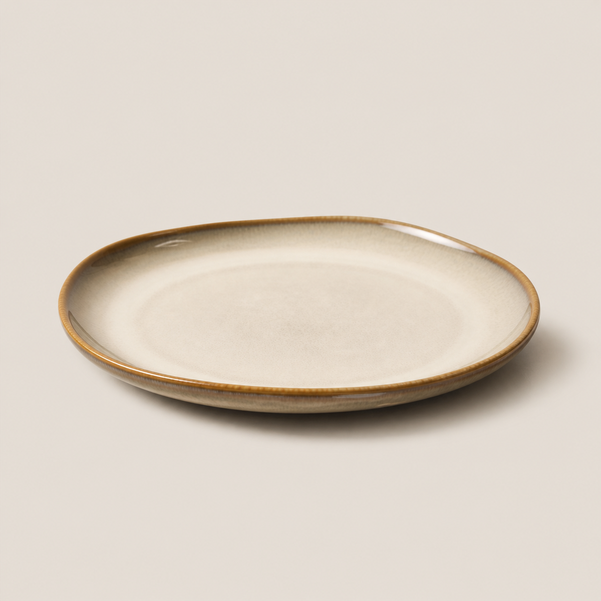 OrienX Assiette plate — Yunhuang — profil bas et bord irrégulier