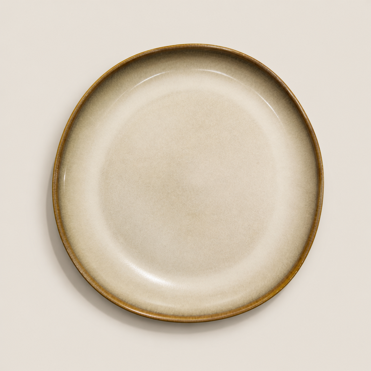 OrienX Assiette plate — Yunhuang — vue du dessus sur fond grège