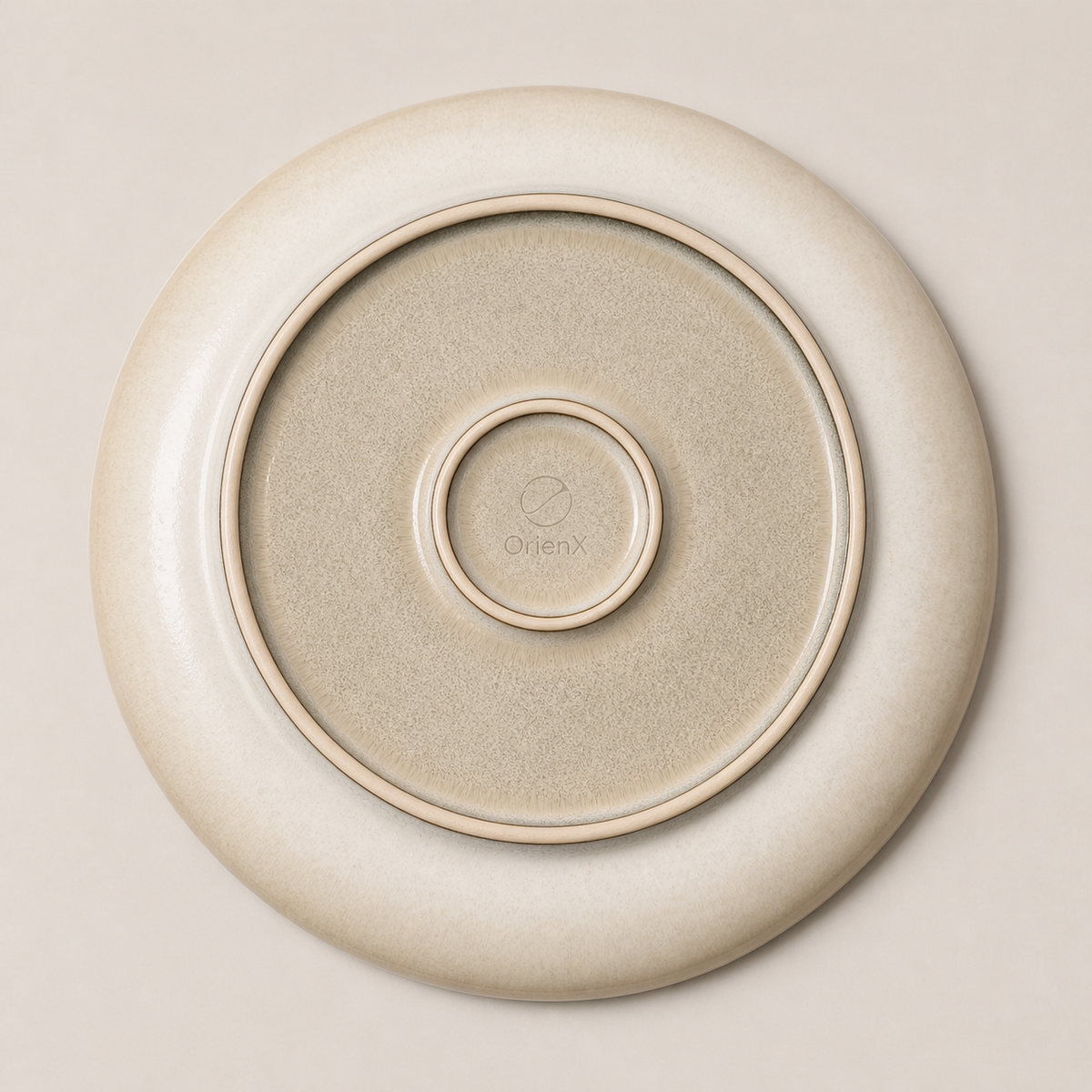 OrienX Assiette plate — Yunhuang — dessous avec signature gravée au laser