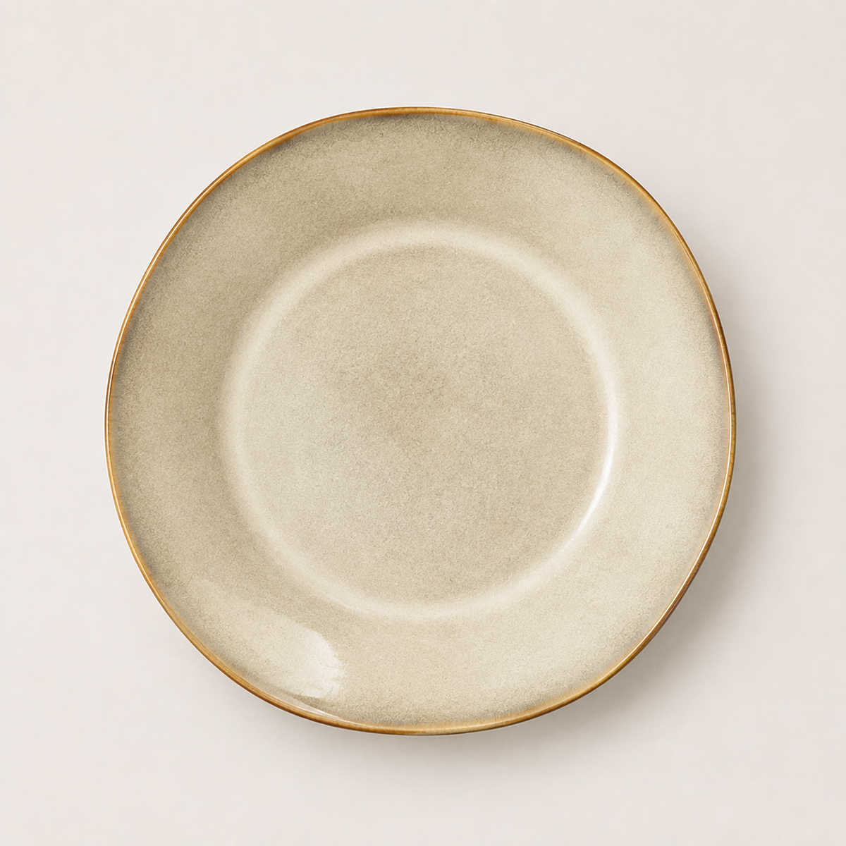 OrienX Assiette creuse à bord ondulé — Yunhuang — vue du dessus montrant le contour irrégulier et le bassin central
