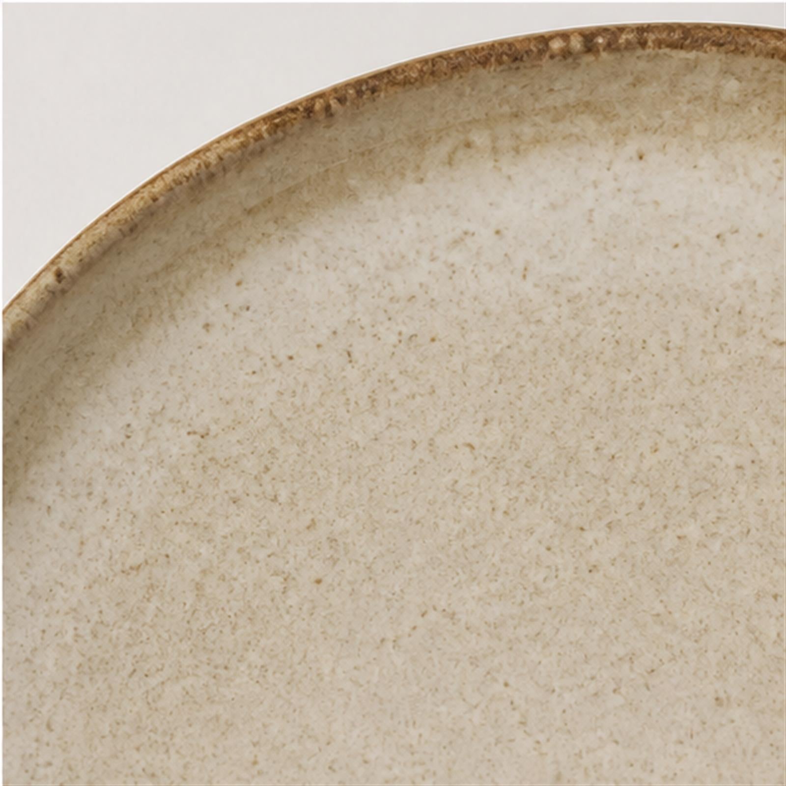 Grande assiette plate irrégulière 26,5 cm — Yunhuang, détail de la glaçure