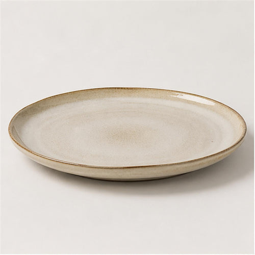 Grande assiette plate irrégulière 26,5 cm — Yunhuang, vue trois-quarts