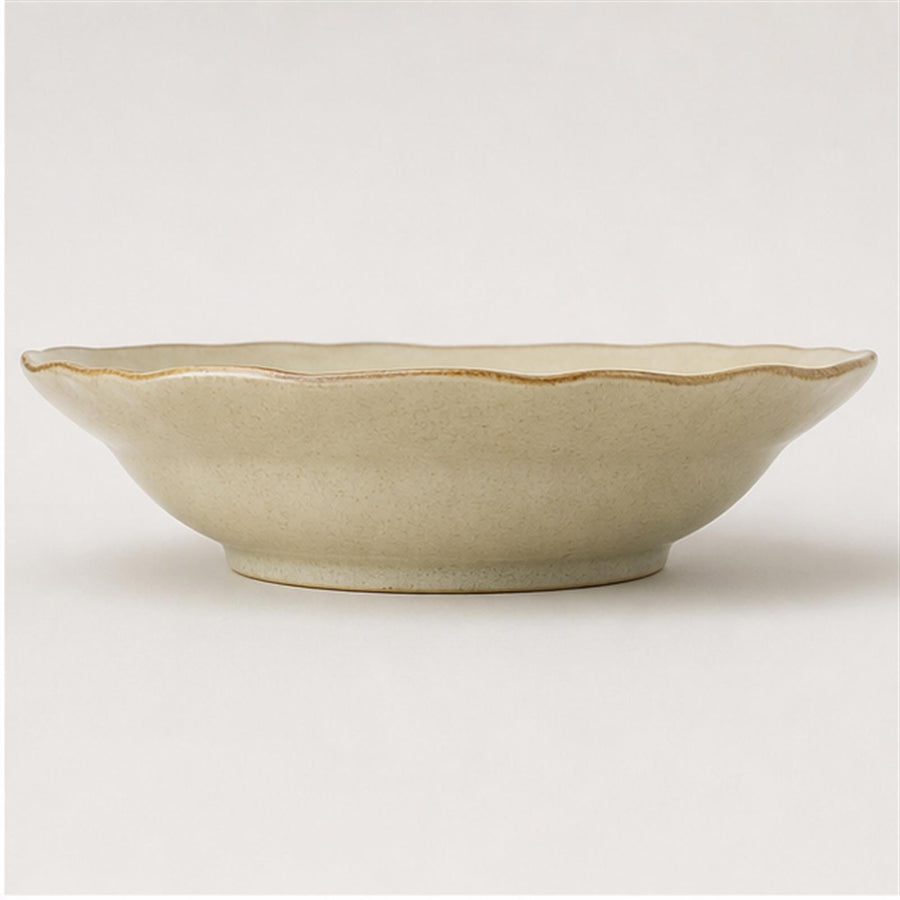 Assiette creuse bord feuille 22,8 cm — Yunhuang, vue de profil